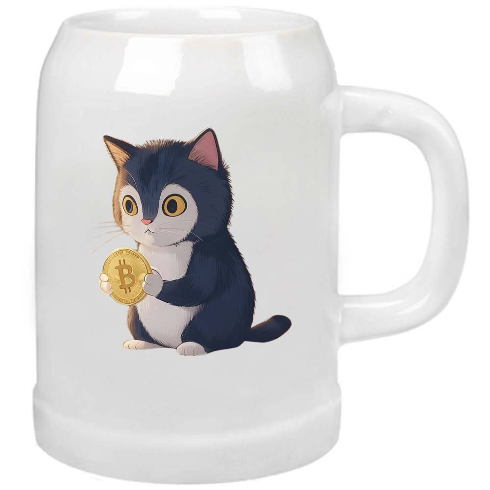 Boccale Birra Bitcoin Cat