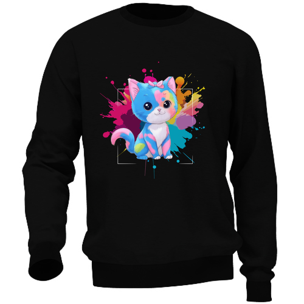 Felpa Unisex Gatto Colorful
