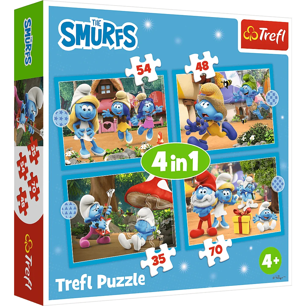 4 in 1 Smurf Puzzles