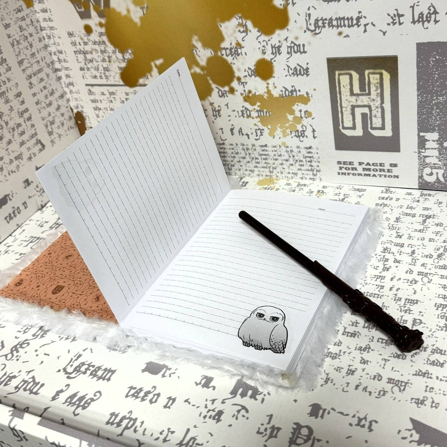 Harry Potter - Set di quaderni in peluche "Hedwig"